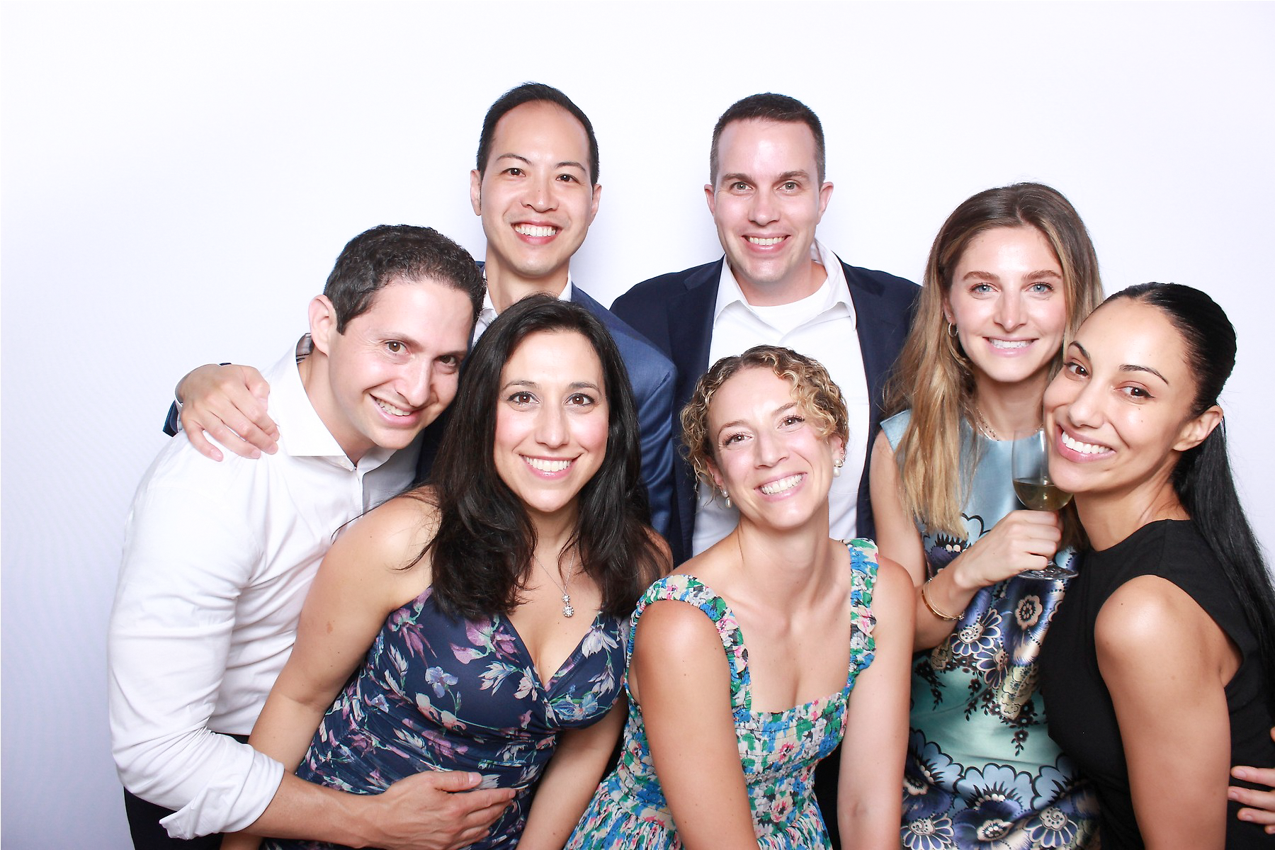 Wedding reception photo booth moment
